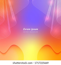 dynamic linear wave background, geometric abstract, colorful pastel, minimalistic style, space beautiful wallpaper, template for website cover poster banner brochure, flat vector graphic design 