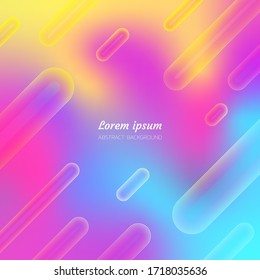 dynamic linear wave, holographic background, geometric stripe abstract, colorful pastel, minimalistic style, space wallpaper, template for website cover poster banner brochure, flat vector graphic des