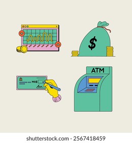 Dynamic lined financial literacy objects