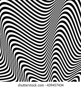 Dynamic lines abstract pattern. Vector illustration with great contrast. Optical illusion background