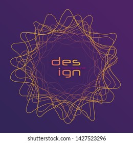 Dynamic lines for background music. Network Design with Particle. Radial sound wave curve with light particles. 3D Technology Style.