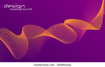 Dynamic lines and dots for background music. Vector graphic in concept of music, technology. Abstract data graph. Design elements created using the Blend Tool.
