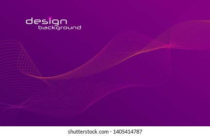 Dynamic lines and dots for background music. Vector graphic in concept of music, technology. Abstract data graph. Design elements created using the Blend Tool.