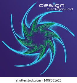 Dynamic lines and dots for background music. Network Design with Particle. Radial sound wave curve with light particles. 3D Technology Style. 