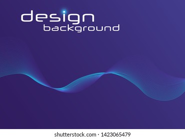 Dynamic lines and dots for background music. Network Design with Particle. Radial sound wave curve with light particles. 3D Technology Style. 