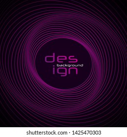Dynamic lines and dots for background music. Network Design with Particle. Radial sound wave curve with light particles. 3D Technology Style.
