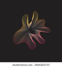 líneas y puntos dinámicos para música de fondo. diseño de red con partículas. Curva de onda sonora radial con partículas de luz. Plantilla de onda de sonido de música. ilustración de colores para el diseño de la portada del álbum.