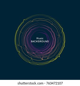 Dynamic lines and dots for background music. Bright vector design elements