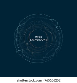 Dynamic lines and dots for background music. Bright vector design elements