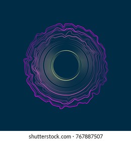 Dynamic lines and dots for background music. Bright vector design elements