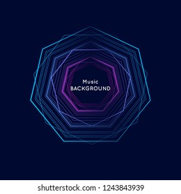 Dynamic lines and dots for music background. Bright vector elements for design.