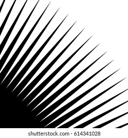 Dynamic lines pattern. Comic lines spreading from corner. Starburst, sunburst, radial lines background.