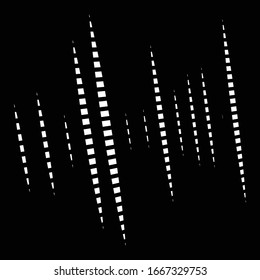 Dynamic lines pattern. Stripes half-tone element. Dashed, segments vertical straight streaks, strips. Linear, lineal design element