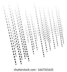 Dynamic lines pattern. Stripes half-tone element. Dashed, segments vertical straight streaks, strips. Linear, lineal design element