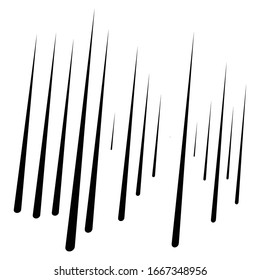 Dynamic lines pattern. Stripes half-tone element. Dashed, segments vertical straight streaks, strips. Linear, lineal design element