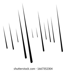 Dynamic lines pattern. Stripes half-tone element. Dashed, segments vertical straight streaks, strips. Linear, lineal design element