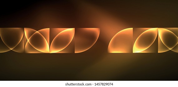 Dynamic lines and shapes, glass neon glowing effect. Modern neon glow geometric shapes, great design for any purposes. Geometric line pattern. Neon light glowing effect.