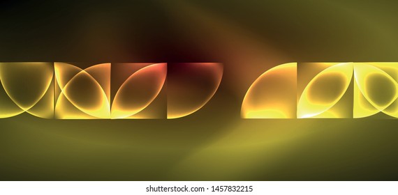 Dynamic lines and shapes, glass neon glowing effect. Modern neon glow geometric shapes, great design for any purposes. Geometric line pattern. Neon light glowing effect.