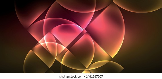 Dynamic lines and shapes, glass neon glowing effect. Modern neon glow geometric shapes, great design for any purposes. Geometric line pattern. Neon light glowing effect.