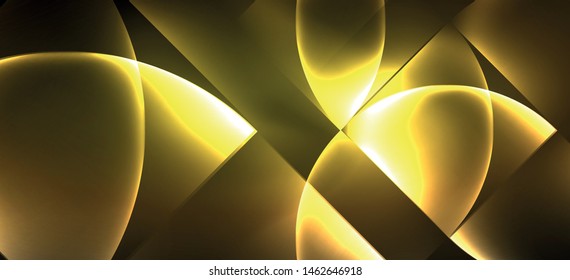 Dynamic lines and shapes, glass neon glowing effect. Modern neon glow geometric shapes, great design for any purposes. Geometric line pattern. Neon light glowing effect.