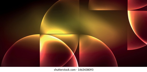 Dynamic lines and shapes, glass neon glowing effect. Modern neon glow geometric shapes, great design for any purposes. Geometric line pattern. Neon light glowing effect.