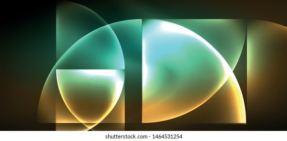 Dynamic lines and shapes, glass neon glowing effect. Modern neon glow geometric shapes, great design for any purposes. Geometric line pattern. Neon light glowing effect.