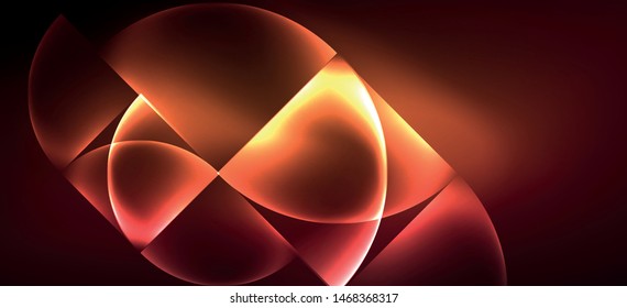 Dynamic lines and shapes, glass neon glowing effect. Modern neon glow geometric shapes, great design for any purposes. Geometric line pattern. Neon light glowing effect.