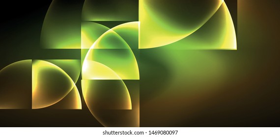 Dynamic lines and shapes, glass neon glowing effect. Modern neon glow geometric shapes, great design for any purposes. Geometric line pattern. Neon light glowing effect.