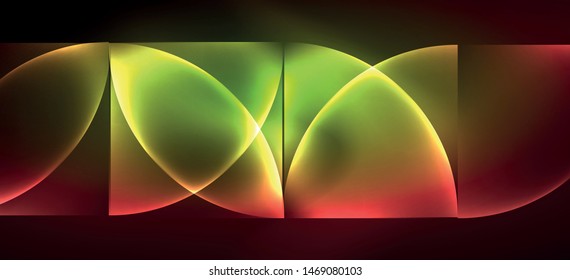 Dynamic lines and shapes, glass neon glowing effect. Modern neon glow geometric shapes, great design for any purposes. Geometric line pattern. Neon light glowing effect.