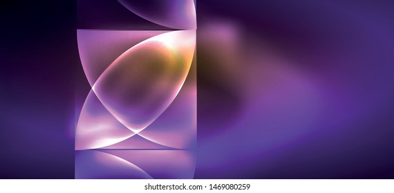 Dynamische Linien und Formen, gläserner Neonstrahleffekt. Moderne Neon leuchten geometrische Formen, großartiges Design für jeden Zweck. Geometrisches Zeilenmuster. Neonlicht-Lichteffekt.