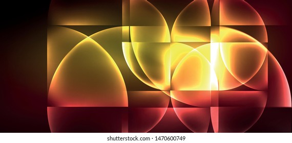 Dynamic lines and shapes, glass neon glowing effect. Modern neon glow geometric shapes, great design for any purposes. Geometric line pattern. Neon light glowing effect.
