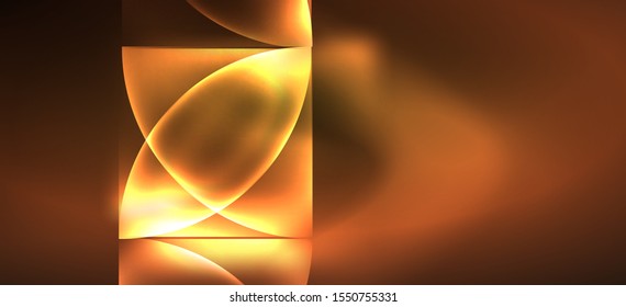 Dynamische Linien und Formen, gläserner Neonstrahleffekt. Moderne Neon leuchten geometrische Formen, großartiges Design für jeden Zweck. Geometrisches Zeilenmuster. Neonlicht-Lichteffekt.