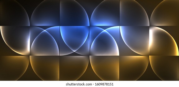 Dynamic lines and shapes, glass neon glowing effect. Modern neon glow geometric shapes, great design for any purposes. Geometric line pattern. Neon light glowing effect.