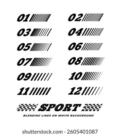 Dynamic lines in sports and data contexts blended. Vector illustration on white