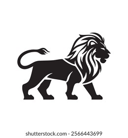 Dynamic Lion Silhouette Design With Fierce and Elegant Lines