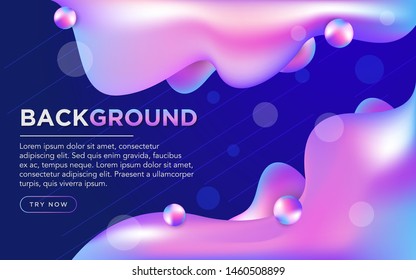 Dynamic liquid 3d modern background. Realistic abstract dynamic background with colorful modern shape. eps vector