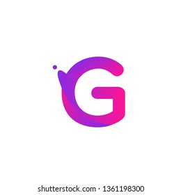 Dynamic Liquid Alphabet Letter G Splash Logo Simple. Gradient Purple Pink Color. Modern Logo Icon Badge Template Vector