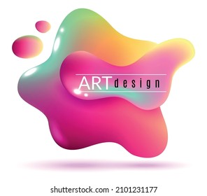 Dynamic liquid banner. Organic paint flow shapes