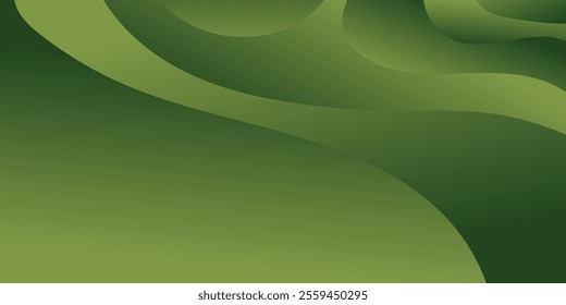 Dynamic Liquid of Dark Green Gradient Abstract Background