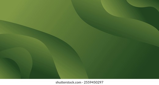 Dynamic Liquid of Dark Green Gradient Abstract Background