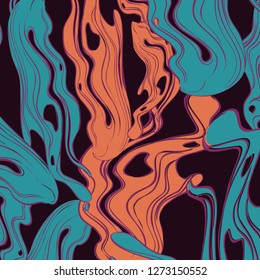 Dynamic liquid elemnts decortion. Abstract shapes contemporary pattern. Retro art for covers, banners, flyers and posters, presentations. Eps10 vector illustrations