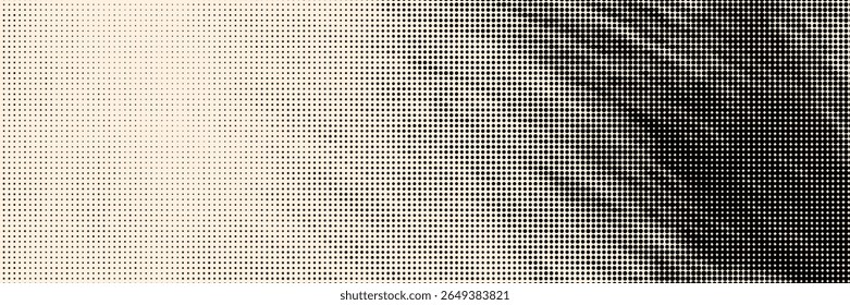 Textura semitono líquido dinámico con patrón de puntos de fondo degradado. Vector geométrico abstracto moderno bg