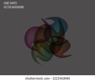 Dynamic liquid shapes vector illustration. Trend fluid forms original design. Non carbon forms of life fantasy colorful image.