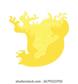 Dynamic liquid splash with vibrant yellow energy bursts, abstract modern fluid motion concept