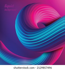 Dynamic liquid wave design in purple and blue. Creative fluid motion background with bright gradient colors.