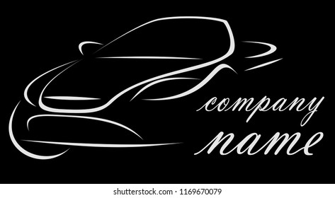 Dynamic logo of the car-related company on a black background