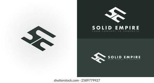 The dynamic logo design creatively integrates the initial SE into an interlocking geometric form, creating a unique symbol that evokes a sense of modular construction and architectural precision.