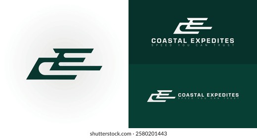 The dynamic logo design features the initial CE creatively integrated into a stylized arrow or wing shape, creating a unique symbol that evokes a sense of speed, movement, and efficient transportation