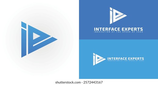 The dynamic logo design features the initials IE seamlessly integrated into a modern and geometric form. The logo is ideal for tech companies, software developers, and app creators.