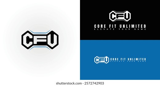The dynamic logo design features the initials CFU integrated into a bold and geometric form. The logo is ideal for fitness centers, gyms, sports teams, and brands specializing in sports performance.